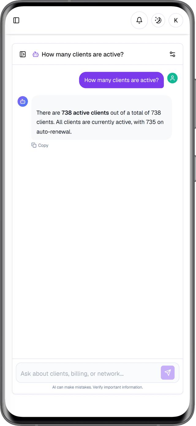 AI Support Agent Mobile Screen